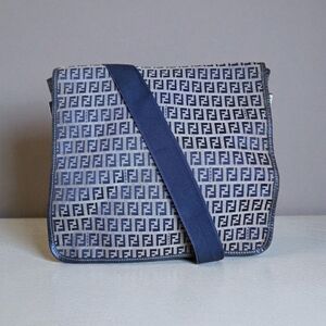 Fendi Monogram Navy Men's Messenger Bag
